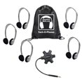 thumbnail image 1 of HamiltonBuhl Galaxy Econo-Line de Sack-O-Phones con 5 auriculares HA2 de tamaño personal, caja de conexión Starfish y bolsa de transporte, 1 of 3