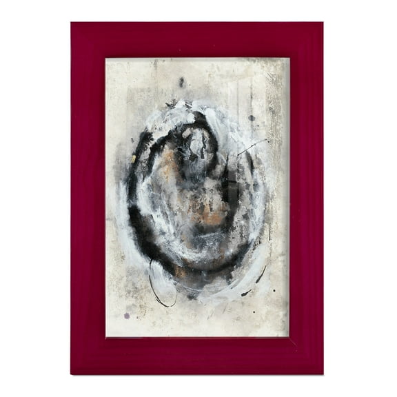 Circular Energy III -Framed Print w/glass-Cherry Red