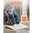 thumbnail image 2 of VEVOR Door Threshold Ramp, 4 inch Rise, Aluminum Alloy Threshold Ramp Rated 800 lbs Load Capacity, Handicap Ramps for Home Steps for Wheelchair, Scooters, Power Chairs, Walkers, Bicycle, Tri, 2 of 6