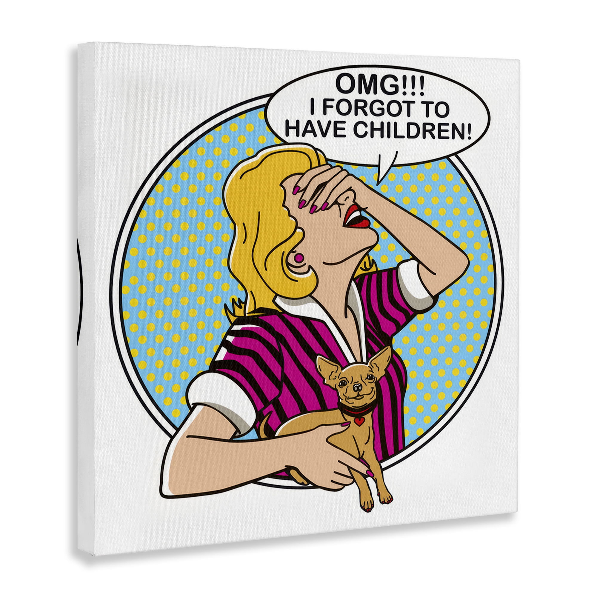 Stupell Industries Forgot To Have Children Animals Painting Wrapped Canvas Art Print Wall Art, 30 x 30