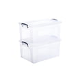 thumbnail image 4 of Superio Clear Plastic Storage Bins with Lids, 28.5 Quart (2 Pack), Stackable Storage Container with Latches and Handles, 4 of 5