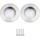 thumbnail image 1 of Set of 2 Round Recessed Handles for Sliding Door Stainless Steel Satin Brushed Round Sliding Door Handle - Silver, 1 of 5