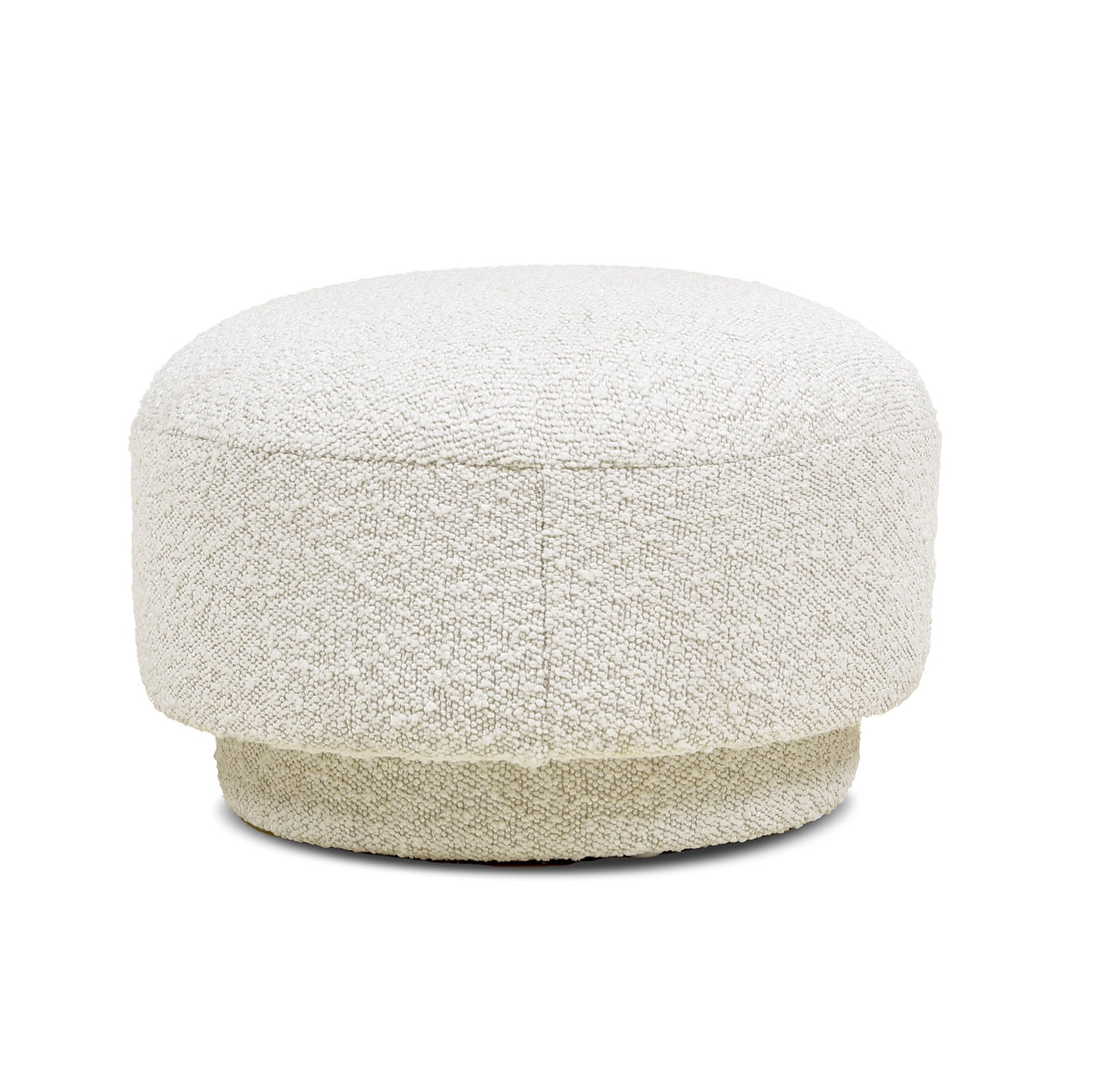 Fuji 15" Mushroom Footstool Ottoman Ivory White Boucle