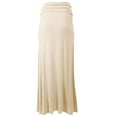 thumbnail image 3 of MixMatchy Women's Basic Foldable High Waist Regular and Plus Size Maxi Skirts, 3 of 5