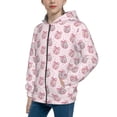 thumbnail image 2 of Naloa Pink Disco Ball Teenage Zipper Hoodie, Long Sleeve Zip Up Hoodies Casual Jackets Tops for 7-12 Years-Small, 2 of 6