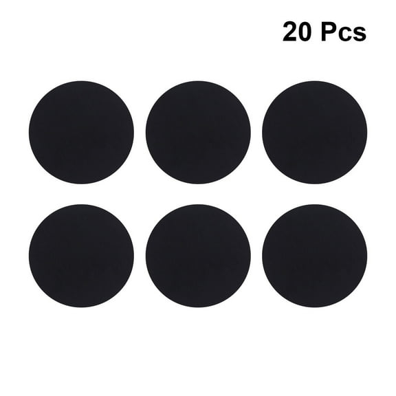 YSNOOWE 20Pcs Magnetic Cell Phone Holder Black Round Metal Plate for Smartphones 1.6*1.6in