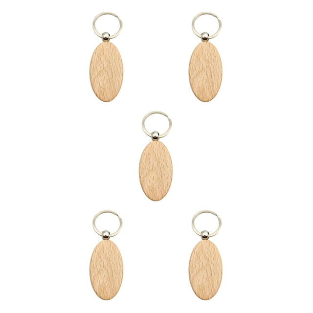 relayinert 1/2/3/5 Wood Key Chain Craft Blank Keyring Gift Personalized Pendant Hanging Outdoor Holder Handicraft Organizer Accessory Type 8 5PCS