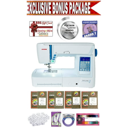 - Janome Skyline S5 Computerized Sewing Machine w/ Exclusive Platinum Series Sewing Package!
