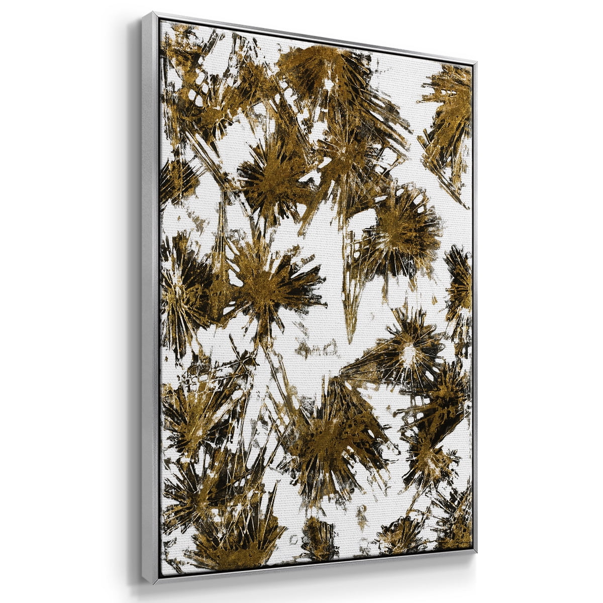 Fireworks Framed Premium Gallery Wrapped Canvas - Ready to Hang - 17 x 25 - Silver Floating Frame