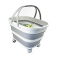 thumbnail image 5 of SAMMART 17L (4.5 Gallon) Collapsible Basket with Handle-Portable Outdoor Picnic Basket/Crate with 360˚ Rotating Wheels-Foldable Shopping Bag-Space Saving Storage Container, 5 of 5