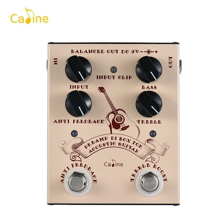 Caline Pre-amp DI Box for Acoustic Guitar Supports Bass Treble Control with ANTI FEEDBACK & TREBLE BOOST