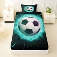 thumbnail image 3 of Erosebridal Football Ball Games Twin Sheet Sets For Kids Boys,Soccer Sport Theme Bedding 3-Piece, 3 of 6