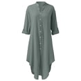 thumbnail image 2 of Aayomet Summer Dresses 2023 Summer New Women's Temperament Blouse Casual Beach Skirt Slim Elegant Plus Size Shirt Dress,Gray 3XL, 2 of 5