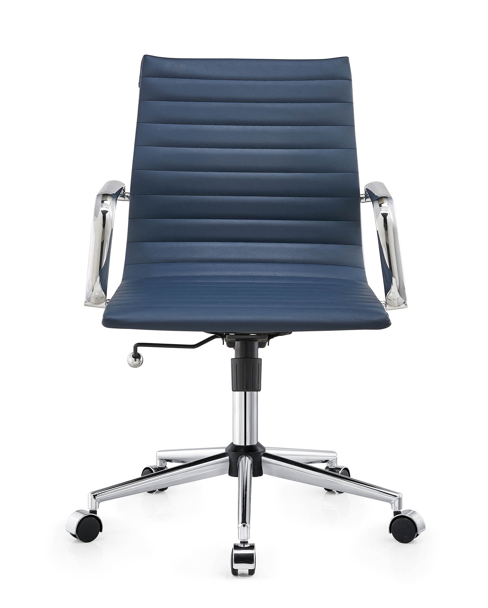 LUXMOD Mid Back Home Office Desk Chair Task Chair with Armrest Swivel Chair in Durable Vegan Leather Ergonomic Desk Chair for Extra Back and Lumbar Support