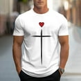 thumbnail image 2 of UVEASISHA Tshirts for Men Funny Novelty 3D Graphic Tees Short Sleeve Religious Faith T-Shirts Gift for Religious Believers White M, 2 of 6