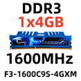 thumbnail image 1 of G.SKILL RipjawsX DDR3 1600MHz 4GB RAM Desktop Memory DIMM for PC,1x4GB,F3-1600C9S-4GXM, 1 of 4