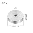 thumbnail image 2 of Unique Bargains M6 Thread 30mm Diameter Round Shape Aluminum Disc Hardware 8pack Aluminum Circle Disc Glass Top Adapter for Glass Table, 2 of 5