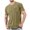Army Green, variant on Dursoulink Short Sleeve Shirt for Men, Solid Color Casual Sports Top with Front Pocket, Cotton Polyester Blend, Relaxed Fit, Round Neck, Summer Wear