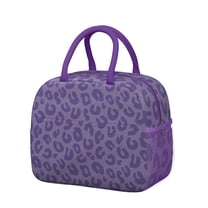 Womens Purple Leopard Print Lunch Box for Work,Insulated Lunch Bag for Women,Loncheras Para Mujer,Leakproof Adult Lunch Bag for Work,Beach,Travel,Picnic,Camping