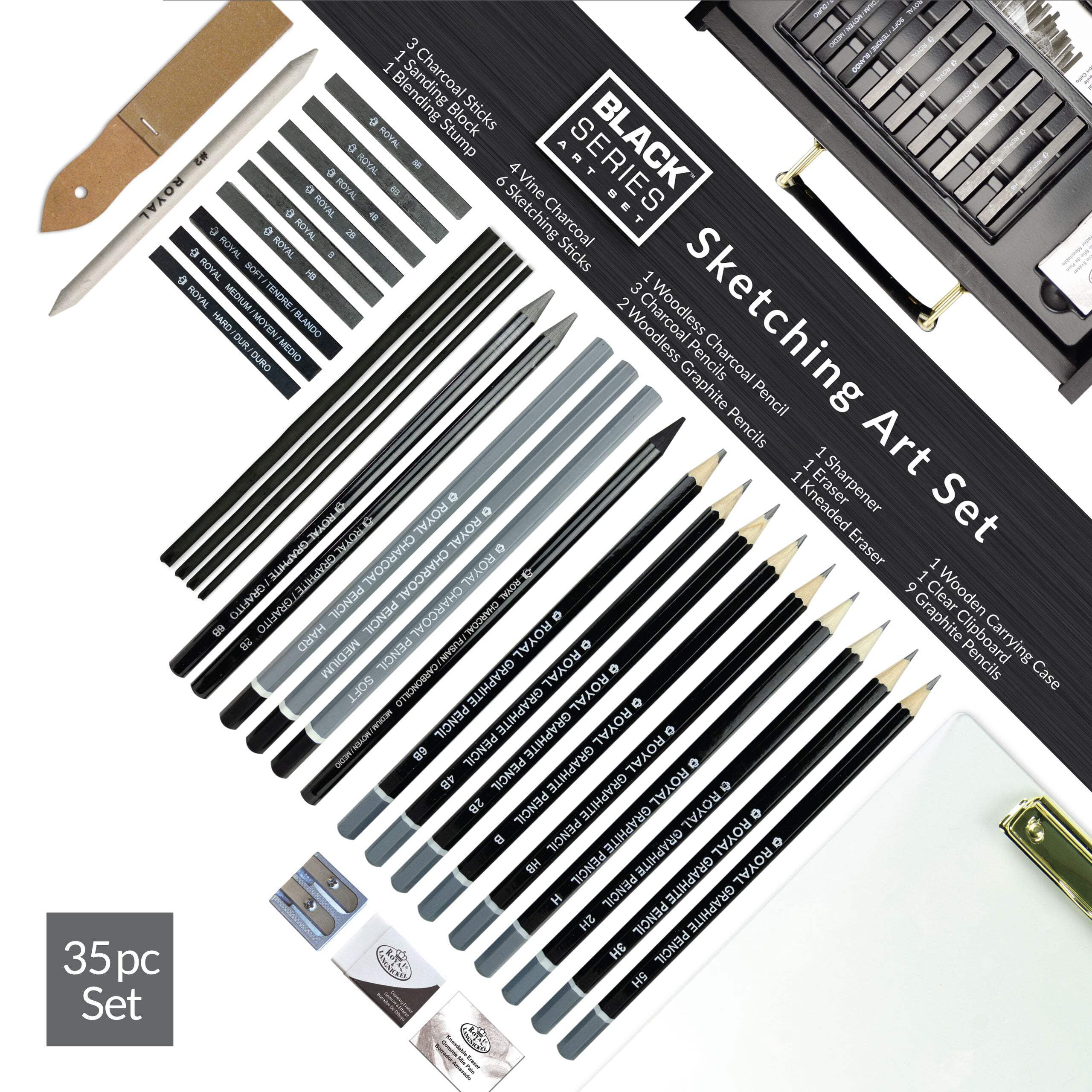 Royal & Langnickel essentials™ 35pc Black Series Sketching Art Set