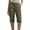 *Army Green, variant on Women's Knee Length Cargo Capri Pants,Casual Rolled Hem Cropped Shorts with Pockets Army Green,Women's Plus S