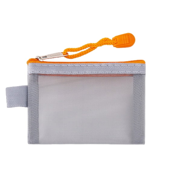 Dsseng Clear mini Transparent nylon mesh zipper storage bag ID bank card credit card organizer pocket portable purse cute wallet keys earphone zipper pouch