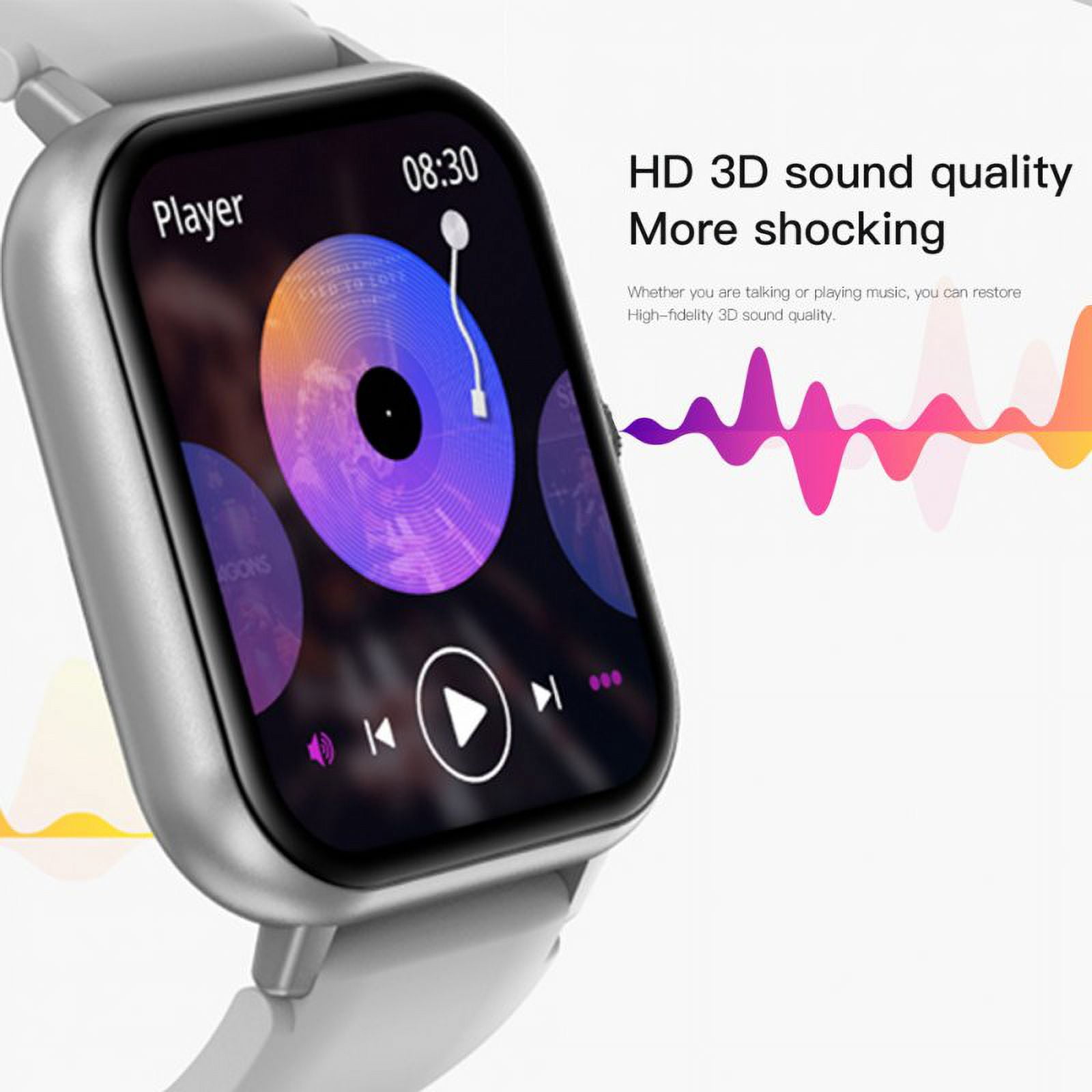 Zl54c Smart Watch 63ewe Bluetooth Call Heart Rate Blood Pressure Monitor Bracelet Silver Walmart