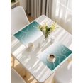 thumbnail image 5 of Turquoise Geometric Placemats Set of 4, Modern White Stripe Distortion Art Placemats for Dining Table, Place Mats for Kitchen Tabletop, Waterproof Wipeable Dining Table Mats Set, 5 of 9