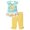 Yellow, variant on SGMVNU Girls 2 Piece Summer Outfits Floral and Striped Ruffle Hem Flutter Sleeve Top with Capri Pants Clothing Set, Size 4-5 Years, Green