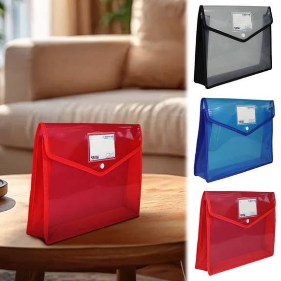 CoreLiving Plastic Expandable File Folder Waterproof Transparent Accordion Document Organizer Portable Large Capacity A4 B4 File Wallet for Office Business Blue