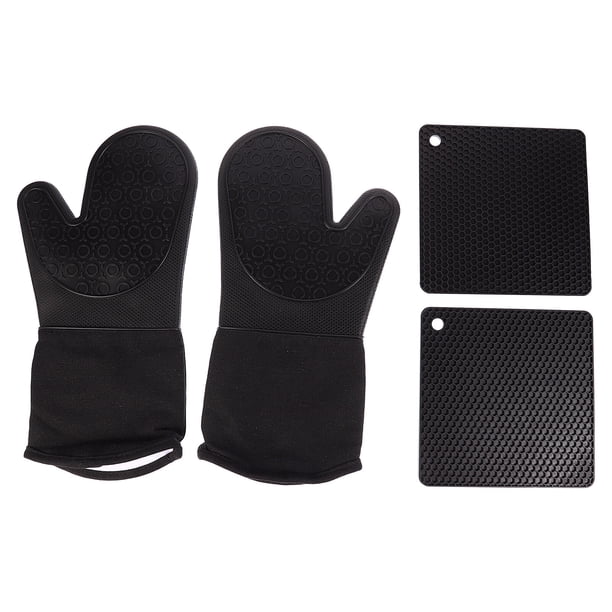 2 guantes de silicona para hornear resistentes al calor con 2 agarraderas