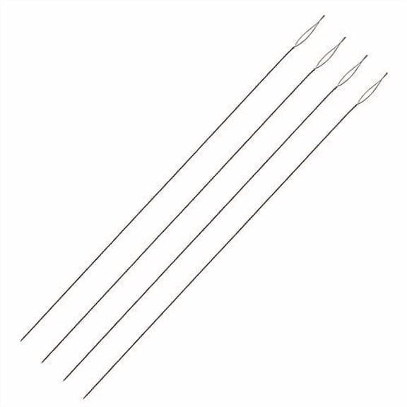 The Beadsmith Basic Elements Collapsible Eye Needles – 5 Inch Long – Flexible Twisted Wire – Large Eye, Easy to Thread – 4 Heavy Needles