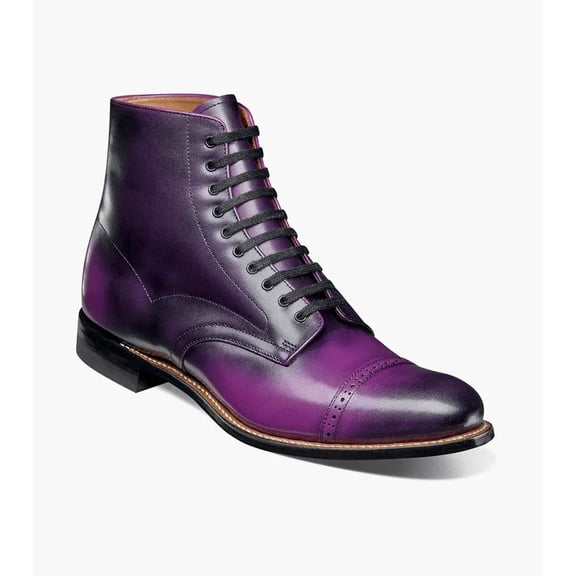 Stacy Adams Madison Cap Toe Lace Up Boot Tone On Tone Purple 00110-542
