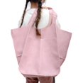 thumbnail image 2 of AMERTEER Women‘s PU Shoulder Bag Large Capacity Bucket Tote Soft Satchel Splicing Design, 2 of 3