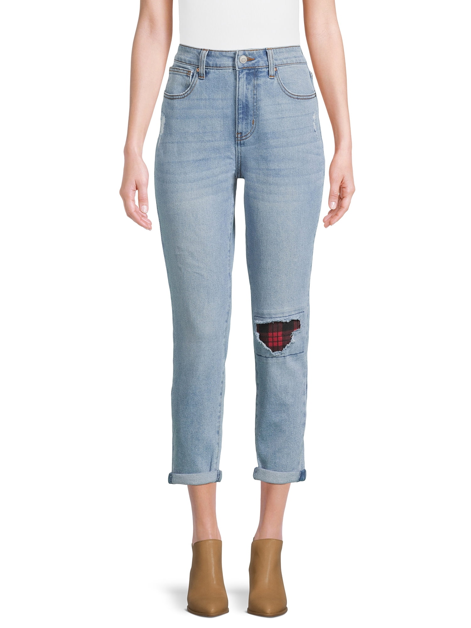 Juniors High Rise Distressed Mom Jeans by No Jordan Ubuy