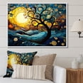 thumbnail image 2 of Designart "Nature's Magic Blue and Yellow Tree" Extra Large Landscapes Framed Wall Art - Country Blue Tree Bedroom Framed Canvas Wall Art, 2 of 7