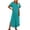 Dark Blue, variant on Womens Maxi Dress V Neck Short Flutter Sleeve Casual Flowy Long Dresses with Side Split