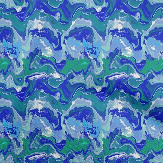 oneOone Polyester Spandex Medium Blue Fabric Abstract Sewing Material Print Fabric By The Yard 56 Inch Wide