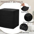 thumbnail image 3 of Knitted Jacquard Polyester Square Ottoman Cover Fit Length 13"-18", Black, 3 of 6