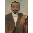 thumbnail image 2 of Tadeusz Makowski 11x14 Black Ornate Wood Framed Double Matted Museum Art Print Titled: Portrait of Sculptor Bolesław Bałzukiewicz (1910), 2 of 5