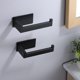 thumbnail image 2 of 2 Pieces Self Adhesive Toilet Paper Holder, Wall Mounted Toilet Paper Holder, Stainless Steel Toilet Roll Holder for Bathroom (Black), 2 of 5