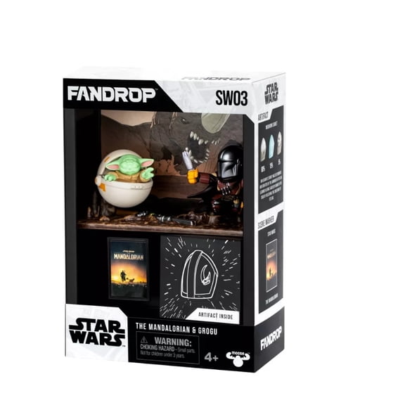 FANDROP SW03-Star Wars: The Mandalorian™ - The Mandalorian & Grogu, Epic Diorama, Artifacts & Scene Marker, 4 to Collect, Ages 4