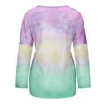 thumbnail image 4 of Women's Casual Crewneck Sweatshirt Tie dye print Long Sleeve Shirts Loose Fit Pullover Tops Basic Tee Tops Soft Comfy Blouse Tunic Shirts, 4 of 5