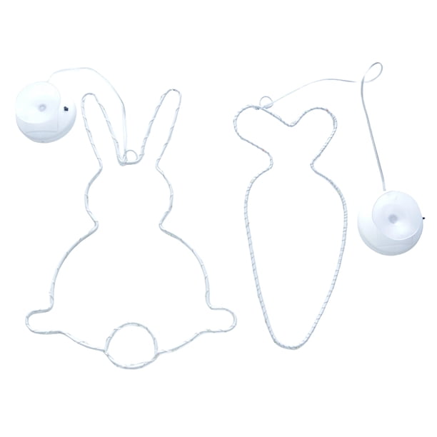 Luminoso Rabbit 2 PCS LED Pascua Colgando Lindas Luces Hadas Zanahoria La Con Succión