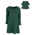 thumbnail image 1 of Leveret Robe en Coton pour Fille et Poupée Vert Uni 10 Ans, 1 of 3