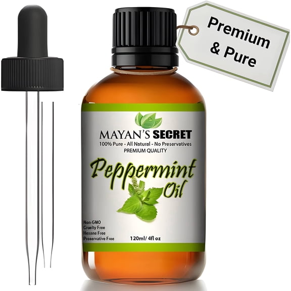 Mayan's Secret Peppermint Essential Oil 4 oz for Diffuser, Home & DIY Use