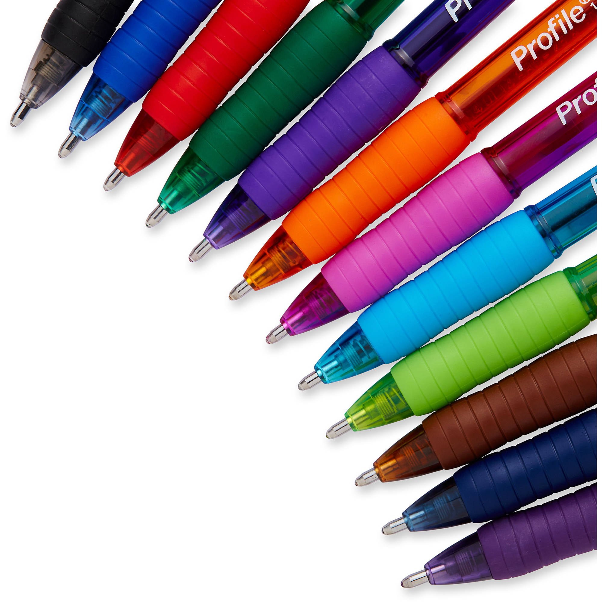 Assorted Colors 1.4mm Bold Profile Retractable Ballpoint Pens 1 Pack of 12 Count 