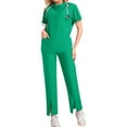 thumbnail image 2 of Womens Scrub Sets 2026 Spring Summer Short Sleeve Scrub Top & Jogger Scrub Pants Stretch Nursing Workwear Quick Dry Working Uniforms with Multi Pocket for Doctors, Nurses Green M, 2 of 3