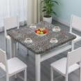 thumbnail image 3 of Black and Tan Leopard Print Square Fitted Tablecloth with Elastic Edge,Square Table Cover,Washable Elastic Table Cover for Home Kitchen Party Decor 34"x34", 3 of 6