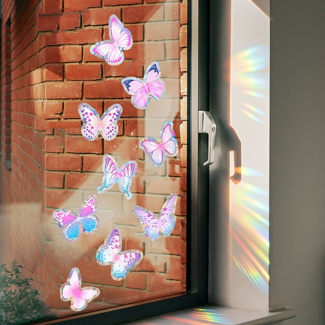 Living Room Decal Self Adhesive Bedroom Window Decal Colorful Suncatcher Stickers